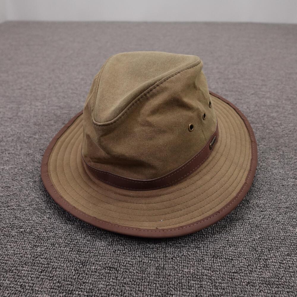 Outback Trading Company Hat Boonie Fitted Mens M Brown Cotton Wide Brim Oilskin